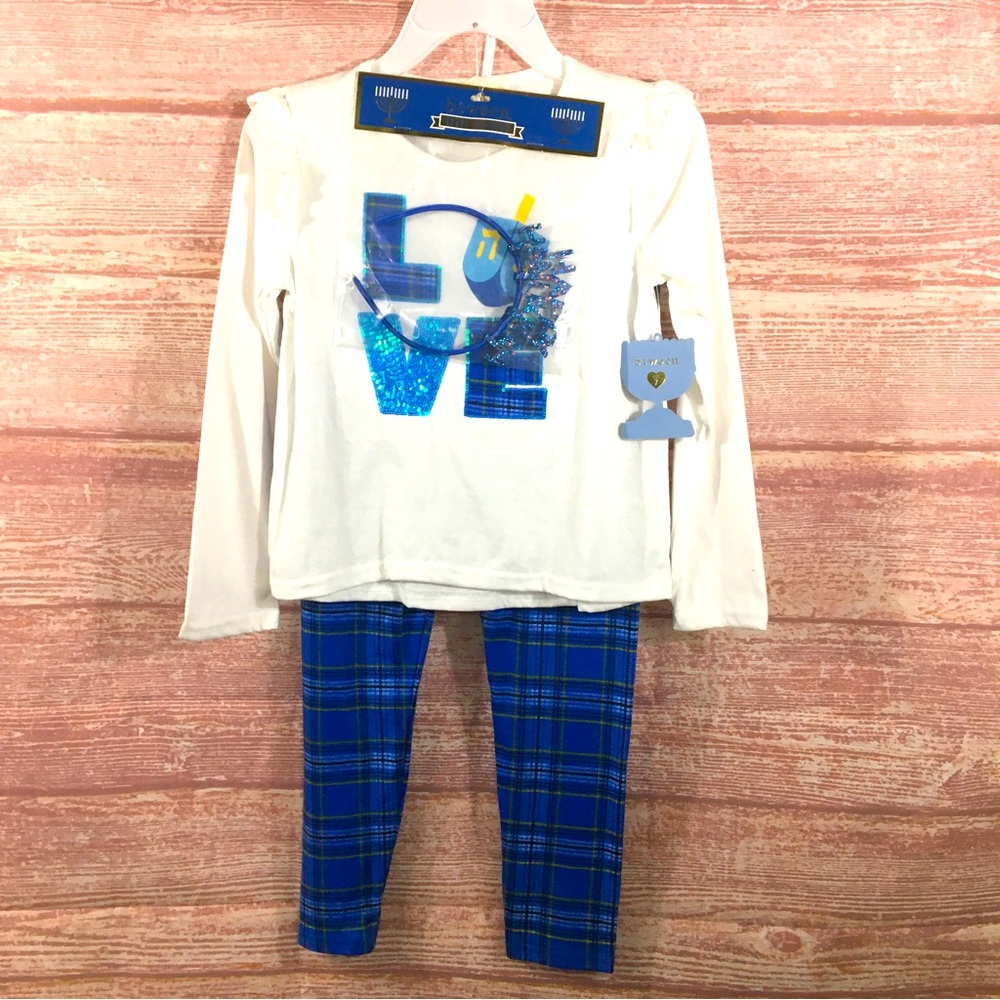 Btween Hanukkah Outfit sequins sparkly